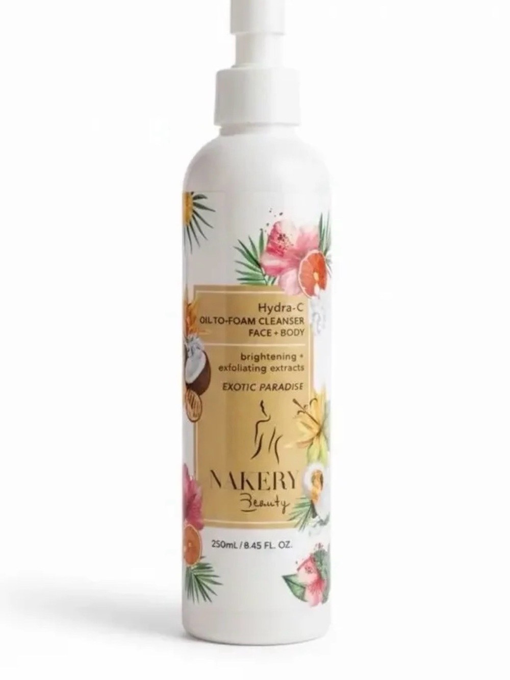 Nakery Beauty Hydra-C Oil-to-Foam Cleanser Vitamin C Face Body Hair 8.45oz